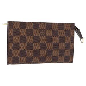 LOUIS VUITTON Damier Ebene Marais Pouch LV Auth BA8576